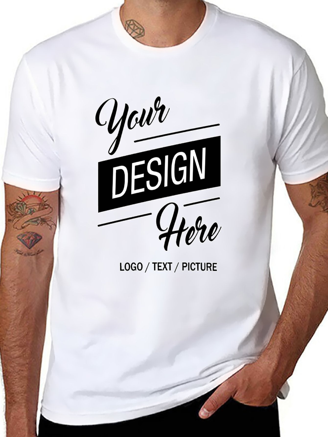 Customizable Multi-Color US Size Adult Heat Transfer T-Shirt – Double-Sided Print
